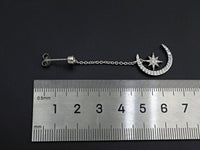 CZ  Moon North Star Dangle Earrings, Sku#J244