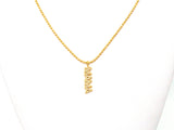 Clear CZ Gold Silver MAMA Word Pendant charm, Sku#LD136
