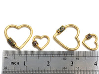 Colorful CZ Micro Pave Heart Shape Clasp, Gold Plated Heart Shape Clasp, Pave Lock,18mm/30mm, sku#K82