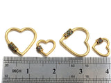 Colorful CZ Micro Pave Heart Shape Clasp, Gold Plated Heart Shape Clasp, Pave Lock,18mm/30mm, sku#K82