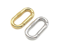 Gold/Silver Oval Clasp with Screw Patten, Snap Clip Trigger Clasp, Spring Buckle for Chain Purse Key Jewelery, 17x33mm, sku#H310