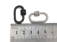 Oval Shape Clasp, CZ Pave Clasp, Gold/Silver/Rose Gold/Gunmetal Carabiner Clasp, 19x29mm, sku#H190