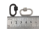 Oval Shape Clasp, CZ Pave Clasp, Gold/Silver/Rose Gold/Gunmetal Carabiner Clasp, 19x29mm, sku#H190