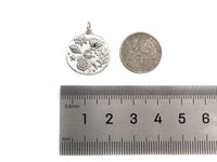 CZ Micro Pave Underwater World pearl Center Coin Pendant/Charm,Sheell Snail Pearl, sku#L400