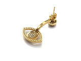 CZ Evil Eye Dnagle Earrings, Sku#J231