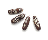 16x39mm Large Natural Tibetan Agate Barrel Shape Spacer Beads,Dzi Agate Spacer,Oval Tibetan Agate, sku#U1008