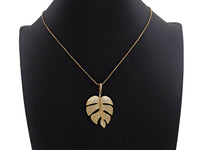 CZ Micro Pave Large Leaf Shape Pendant, Large Leaf Pendants, 30x41mm,sku#F1101