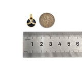 CZ Pave Black Enamel Soft Ball Pendant, Sport Ball pendant,Sport ball charm,10x12mm,sku#F1351