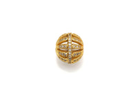 CZ Pave Cage beads, Cubic Zirconia 11x12mm Spacer Beads, Gold/Silver Spacer Beads, sku#Z875