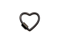 Pave Heart Shape Clasp, Black/Gold/Silver/Rose Gold Carabiner Clasp, 21mm, sku#H245