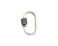 CZ Micro Pave Oval Shape Clasp, Antique Silver Carabiner Clasp, 13x24mm/15x29mm, sku#H165