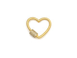 Gold/Black/Rose Gold CZ Micro pave Heart Clasp, Heart Screw clasp, Heart shape clasp,Gold Carabiner Clasp, 21mm, sku#H199
