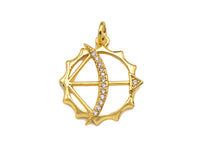 CZ Micro Pave Bow and Arrow Pendant/Charm, Bracelet Necklace CZ Round Pendant Charm, Cupid's Arrow Charm,18x20mm,Sku#L458