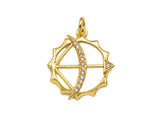 CZ Micro Pave Bow and Arrow Pendant/Charm, Bracelet Necklace CZ Round Pendant Charm, Cupid's Arrow Charm,18x20mm,Sku#L458