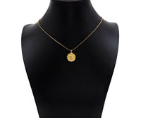 18K Dainty Gold Angel Face On Round Coin Shape Pendant/Charm,Gold Angle Medallion Charm, Necklace Bracelet Charm Pendant,17x15mm, Sku#F1362