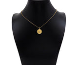 18K Dainty Gold Angel Face On Round Coin Shape Pendant/Charm,Gold Angle Medallion Charm, Necklace Bracelet Charm Pendant,17x15mm, Sku#F1362