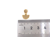 Dot and Half Circle Stud Earrings, Sku#J278