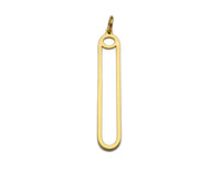 18K Gold Pin Shaped Pendant/Charm, Gold Safe Pin Frame Pendant Charm,Earring Necklace Bracelet making findings 6x34mm,sku#Y318