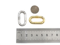 Gold/Silver Oval Clasp with Screw Patten, Snap Clip Trigger Clasp, Spring Buckle for Chain Purse Key Jewelery, 17x33mm, sku#H310