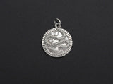 Medallion Snake on Round Coin Pendant, Snake Pendant, Gold/Silver Tone, 16x18mm, Sku#Z691