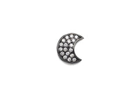 CZ Micro Pave Cresent Moon Spacer Beads with Clear CZ for Bracelet/Necklace, Cubic Zirconia space Beads, 10x12mm, sku#Z827