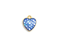 100% Natural Royal Blue Shell Heart Shape Pendant/Charm in Gold/Silver Finish, Blue Shell Charm 10x12mm,SKU#Z312