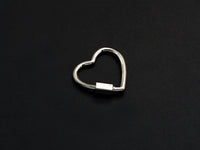 Pave Heart Shape Clasp, Black/Gold/Silver/Rose Gold Carabiner Clasp, 21mm, sku#H245