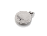 Medallion Snake on Round Coin Pendant, Snake Pendant, Gold/Silver Tone, 16x18mm, Sku#Z691