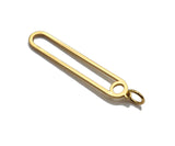 18K Gold Pin Shaped Pendant/Charm, Gold Safe Pin Frame Pendant Charm,Earring Necklace Bracelet making findings 6x34mm,sku#Y318