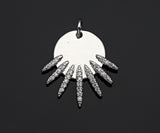 CZ Micro Pave Be the Light Spike Coin Pendant/Charm,sku#L375