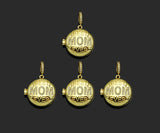 CZ Micro Pave Mom On Open-Up Round Box Shape Pendant, 22x23mm,Sku#F1405C