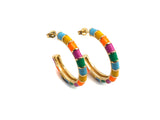 Enamel Round Ring Hoop Earring ,Sku#J155