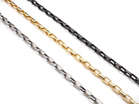 3x5mm Paperclip Rectangle Cable Chains By Yard, Gold/Black/Silver paperclip Chain, Bracelet Necklace Chain supplies,sku#M357 Bestbeads&Beyond