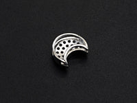 CZ Micro Pave Cresent Moon Spacer Beads with Clear CZ for Bracelet/Necklace, Cubic Zirconia space Beads, 10x12mm, sku#Z827