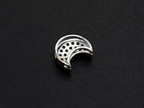 CZ Micro Pave Cresent Moon Spacer Beads with Clear CZ for Bracelet/Necklace, Cubic Zirconia space Beads, 10x12mm, sku#Z827