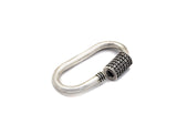 CZ Micro Pave Oval Shape Clasp, Antique Silver Carabiner Clasp, 13x24mm/15x29mm, sku#H165