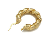 Gold Twisted Hoop Earrings, Sku#J295