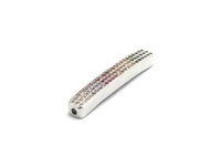 Rainbow CZ Micro Pave Tube/ Bar Connector for Bracelet/Necklace, Link Connector, Spacer Connector, 5x35mm,sku#E429