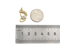 CZ Micro Pave Foot Shape Pendant,18K Gold Star Charm, Necklace Bracelet Charm Pendant,12x21mm,Sku#FH158