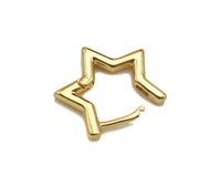 18K Gold Five Point Star Huggie Earring, Earring Hook, Earring Component,21x20mm, Sku#LD61