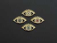 Enamel Colorful Evil Eye With Eyelash Pendant,CZ Micro Pave Oil Drop pendant,Enamel pendant,Enamel Jewelry,14x26mm,sku#Z676
