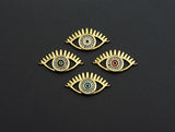 Enamel Colorful Evil Eye With Eyelash Pendant,CZ Micro Pave Oil Drop pendant,Enamel pendant,Enamel Jewelry,14x26mm,sku#Z676