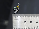 Clear CZ Micro Pave Flower Shape Pendant,Cubic Zirconia Colorful Enamel Flower Charm,Pink/Yellow/Blue Emamel Flower,10x15mm,sku#Y346