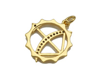 CZ Micro Pave Bow and Arrow Pendant/Charm, Bracelet Necklace CZ Round Pendant Charm, Cupid's Arrow Charm,18x20mm,Sku#L458