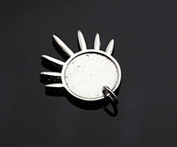 CZ Micro Pave Be the Light Spike Coin Pendant/Charm,sku#L375