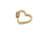 Gold/Black/Rose Gold CZ Micro pave Heart Clasp, Heart Screw clasp, Heart shape clasp,Gold Carabiner Clasp, 21mm, sku#H199
