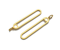 18K Gold Pin Shaped Pendant/Charm, Gold Safe Pin Frame Pendant Charm,Earring Necklace Bracelet making findings 6x34mm,sku#Y318