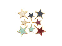 Black White Red Blue Enamel Five Star Pendant with Gold Finish, Enamel Star, Colorful Enamel Star, 15mm/25mm/35mm, sku#FH31
