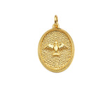 18K Dainty Gold Eagle On Oval Shape Pendant/Charm,Eagle Medallion Charm, Necklace Bracelet Charm Pendant, 20x14mm, Sku#F1363