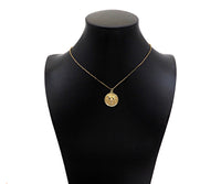 Gold Filled Embossed Lion Head Coin Pendant,18x20mm,Sku#Z1366